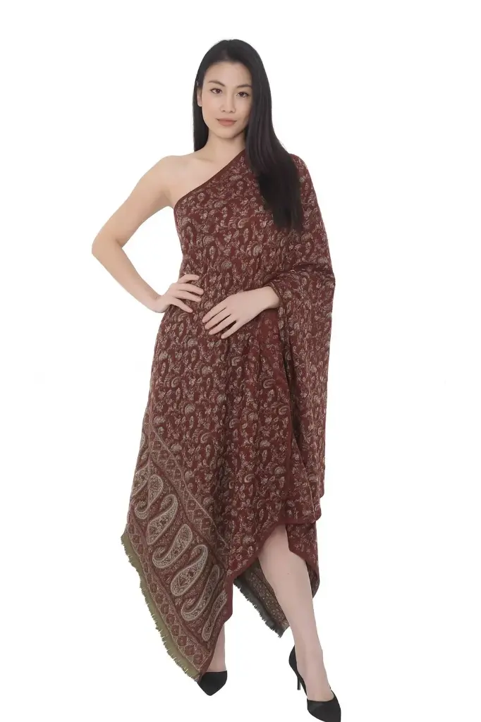 Traditional Kashmiri Paisley Wrap Shawl