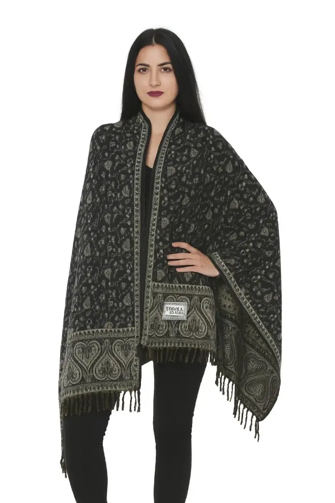 [123456] Dark Ember Handloom Shawl