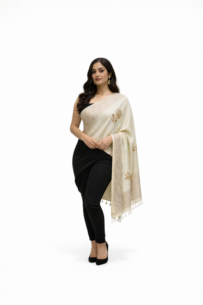 Riwaayat Cream Shawl